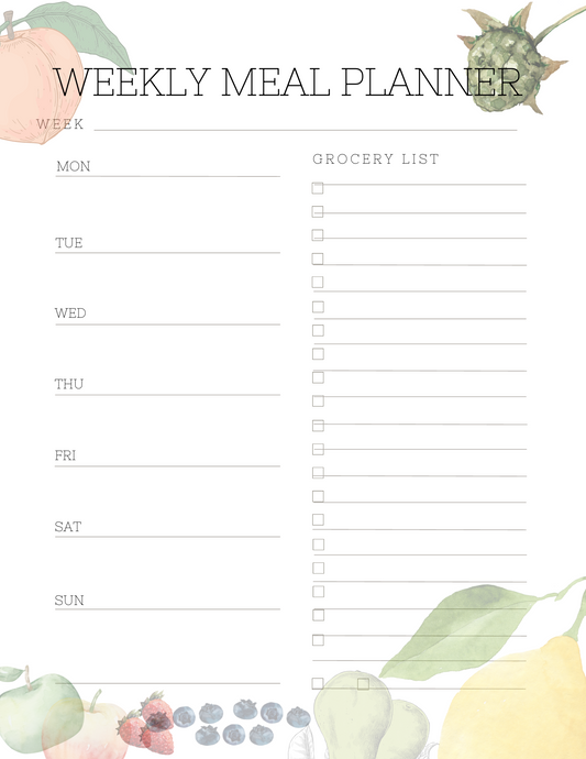 The Digital Weekly Menu Planner