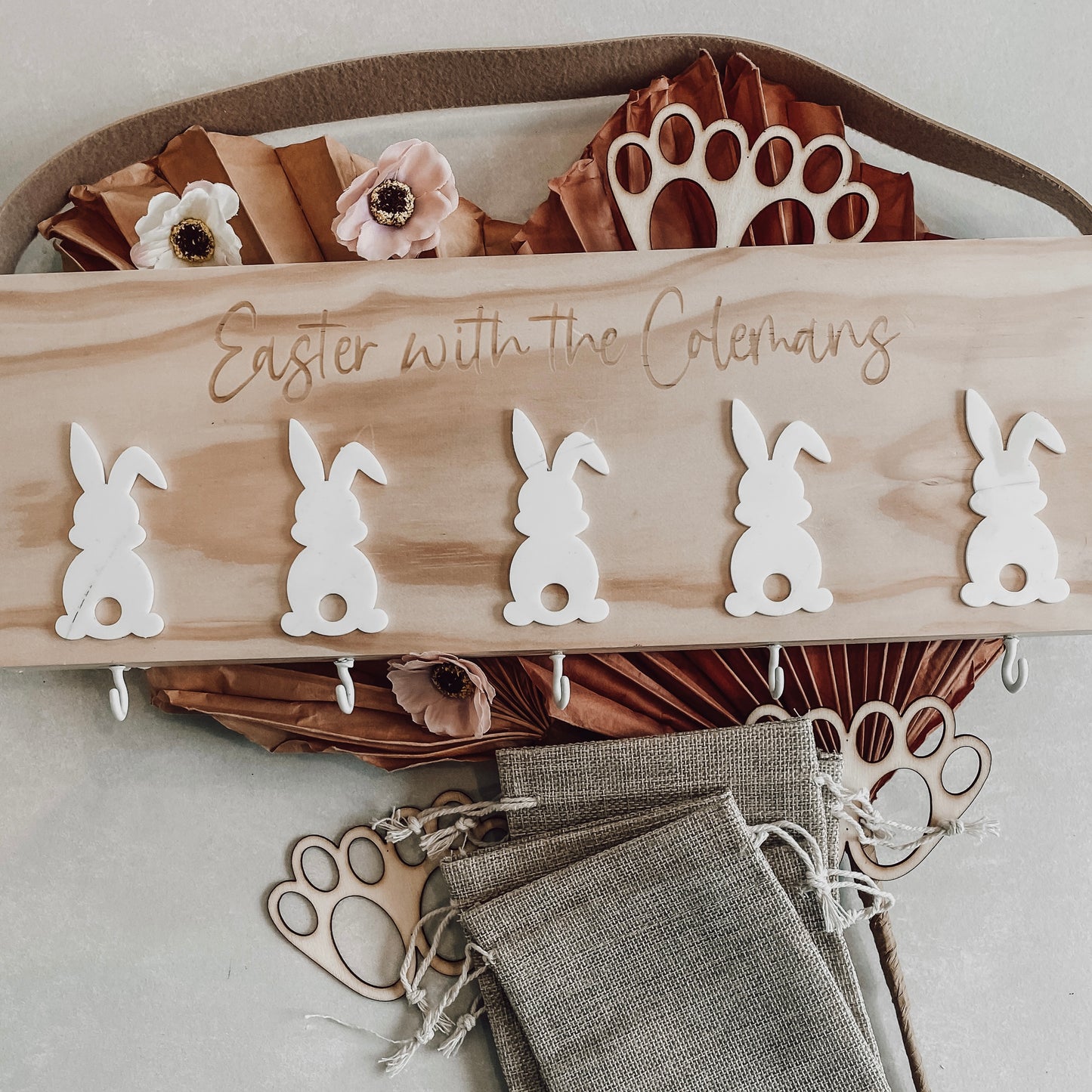 The Hanging Easter Bag Family Plaque