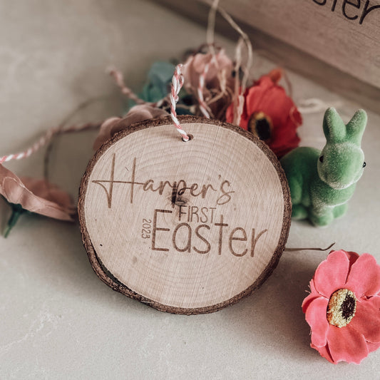 My First Easter Timber Tree Tag