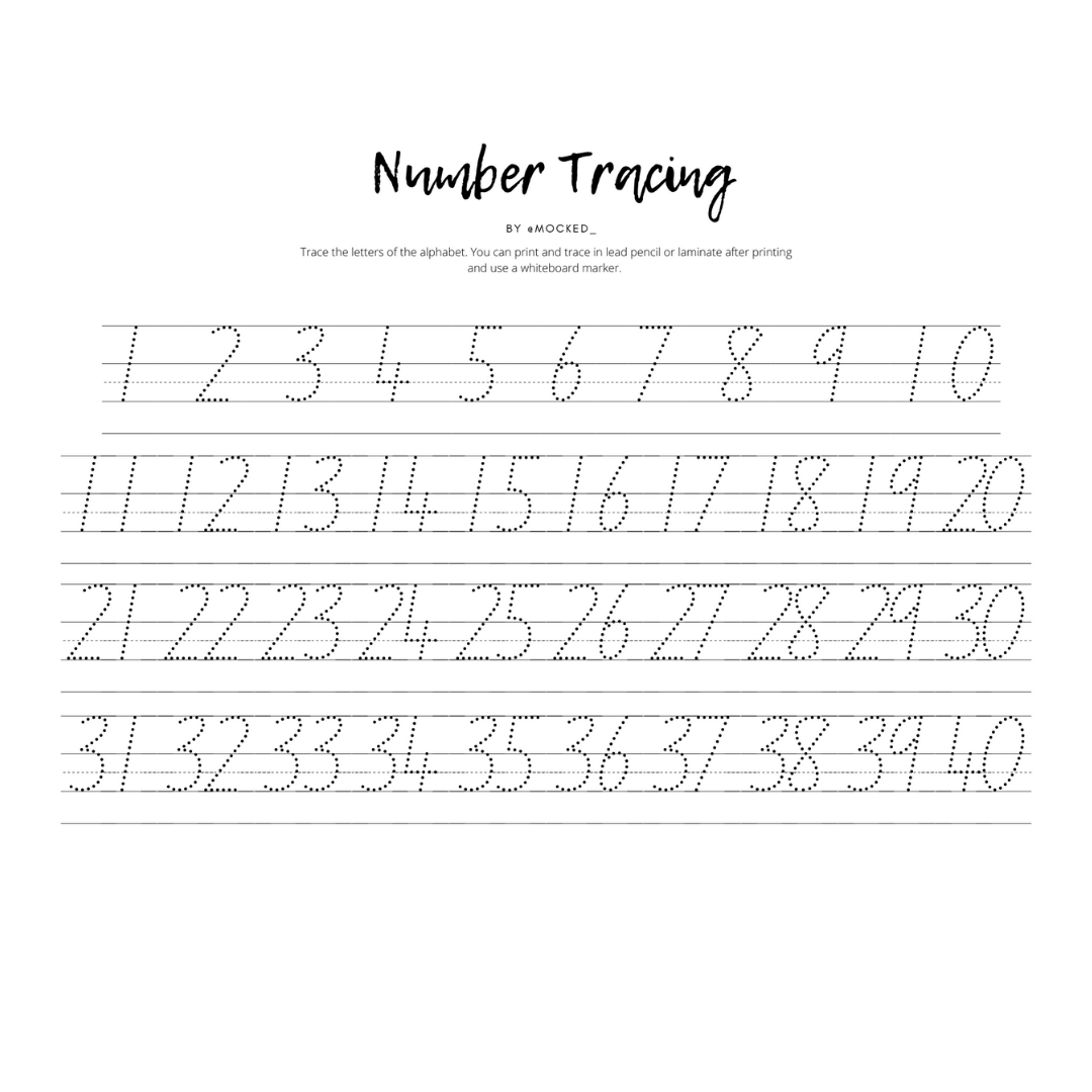 The Number Tracing Pack
